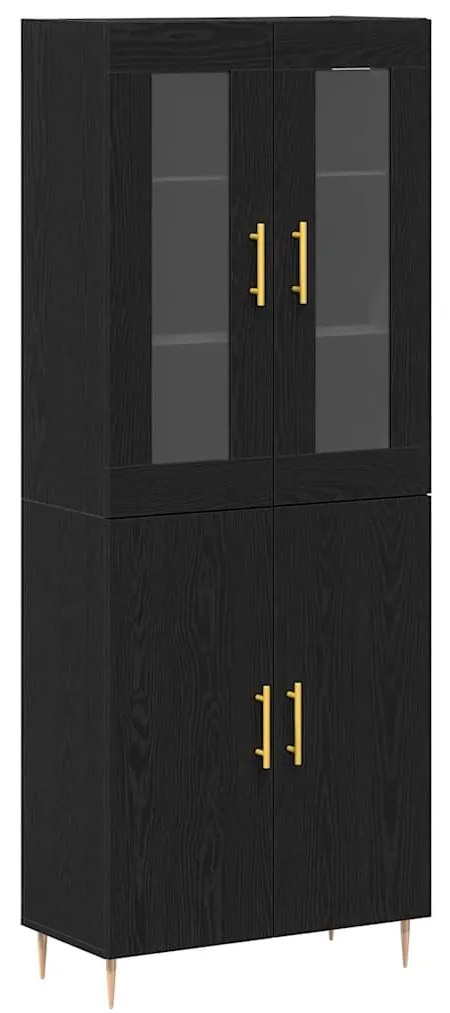 vidaXL Ψηλό Ντουλάπι Μαύρης Δρυός 69.5x34x180 εκ. Μηχανισμένο Ξύλο
