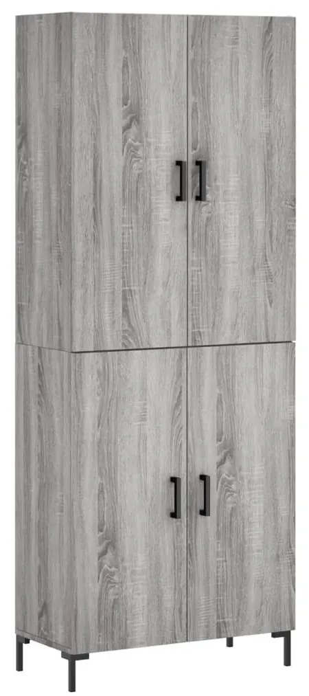 vidaXL Ντουλάπι Γκρι Sonoma 69,5 x 34 x 180 εκ. Επεξεργασμένο Ξύλο