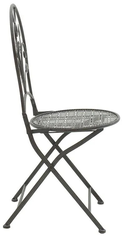 Τραπεζαρία Abriel σετ 3τεμ μέταλλο ανθρακί antique