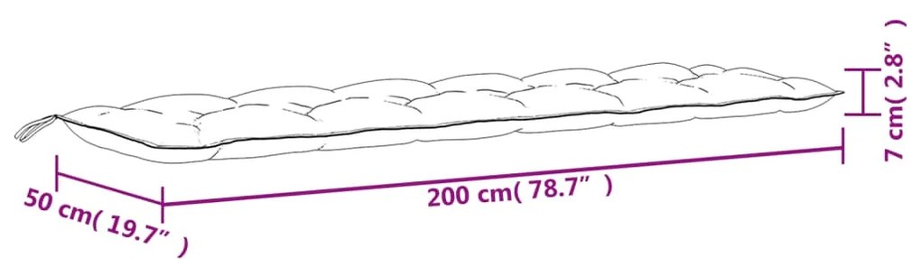 ΜΑΞΙΛΑΡΙΑ ΠΑΓΚΟΥ ΚΗΠΟΥ 2 ΤΕΜ. ΜΠΕΖ 200X50X7CM ΎΦΑΣΜΑ OXFORD 361738