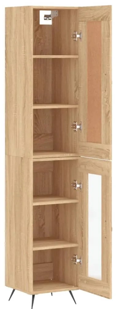 vidaXL Μπουφές Sonoma δρυς 34,5 x 34 x 180 εκ. από Επεξεργασμένο Ξύλο