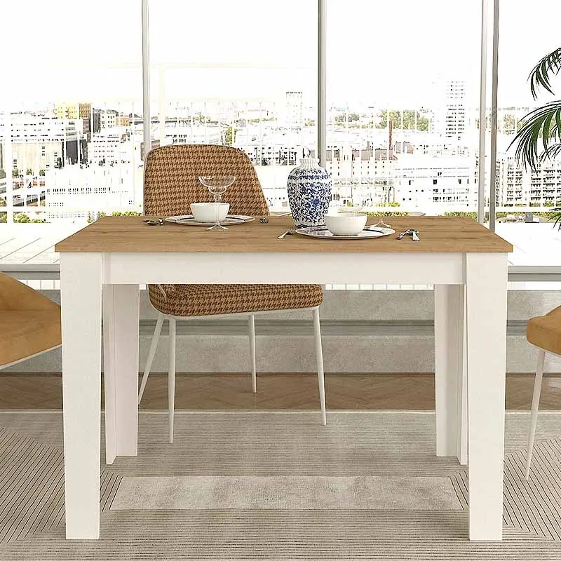 ΤΡΑΠΕΖΙ DARLEN MEGAPAP ΧΡΩΜΑ ΛΕΥΚΟ - SAPPHIRE OAK 110X72X74ΕΚ.