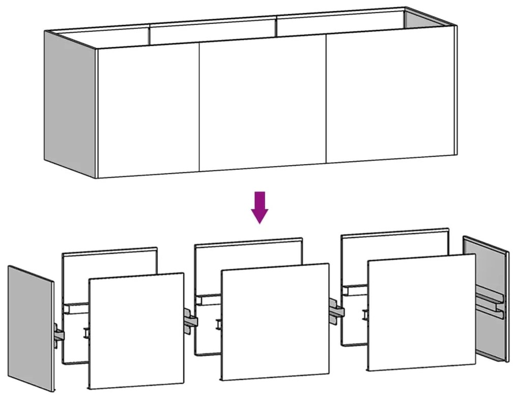 vidaXL Ζαρντινιέρα 120 x 40 x 40 εκ. από Ατσάλι Σκληρυθέν στον Αέρα