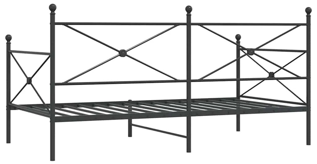 vidaXL Κρεβάτι ημέρας χωρίς στρώμα Μαύρο 107x203 cm Ατσάλι