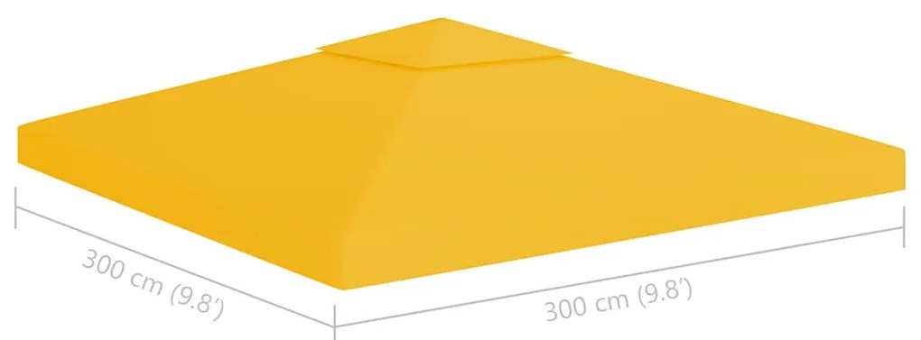 vidaXL Κάλυμμα για Κιόσκι 2 Επιπέδων Κίτρινο 3 x 3 μ. 310 γρ./μ²