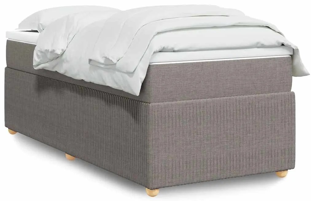vidaXL Κρεβάτι Boxspring με Στρώμα Taupe 90x190 εκ.Υφασμάτινο