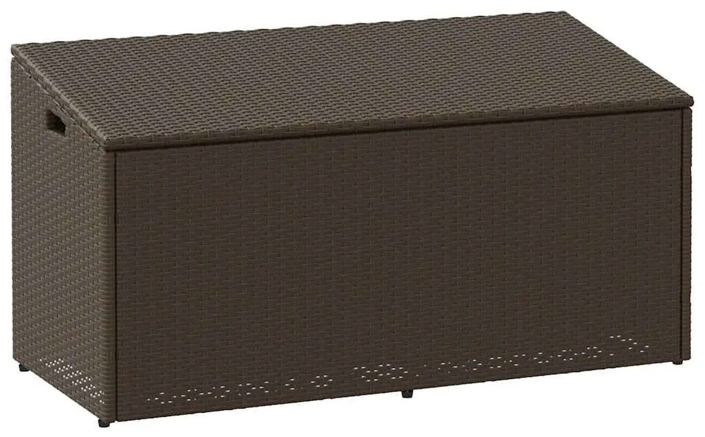 Κήπος κουτί αποθήκευσης καφέ 110x50x58 cm Poly Rattan - Καφέ