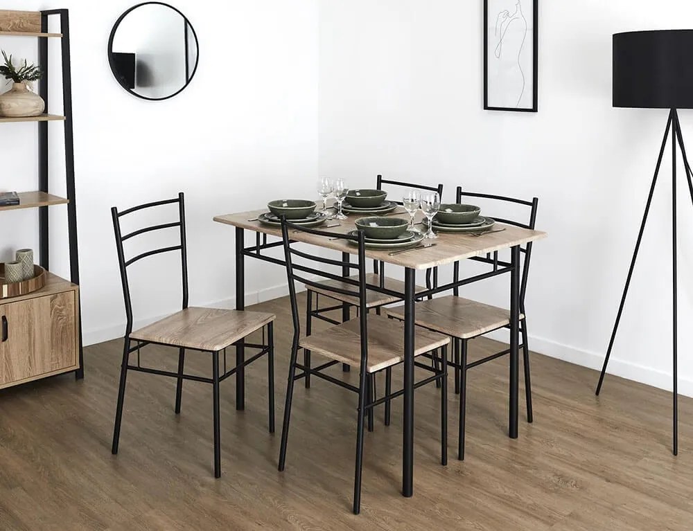 Σετ Τραπέζι και Kαρέκλες Loca Home Deco Factory - 5 τεμάχια