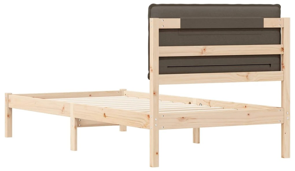 vidaXL Σκελετός Κρεβατιού με Επενδεδυμένο Κεφαλάρι Taupe 80 x 200 cm