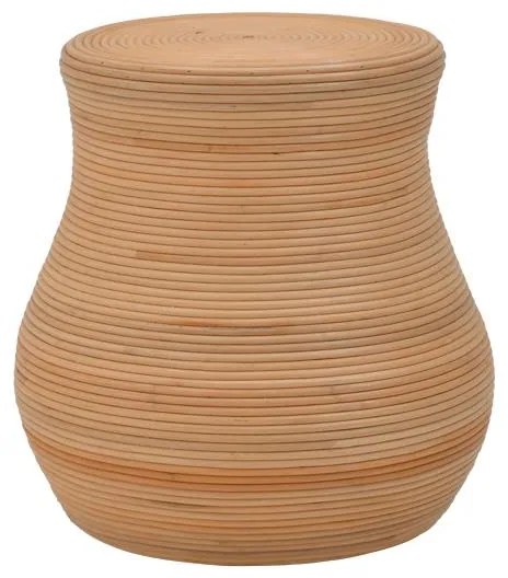 Σκαμπό Bulaten Inart rattan σε φυσική απόχρωση Φ45x45εκ 45x45x45 εκ.