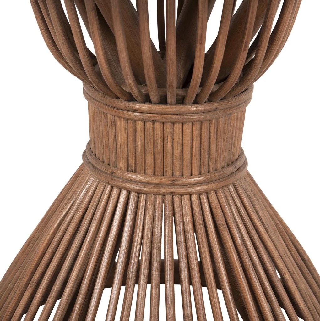 Τραπεζάκι σαλονιού Βοηθητικό CIRCE Φυσικό Rattan σε Καφέ Φ40x45,5Υεκ. 40x40x45.5 εκ.
