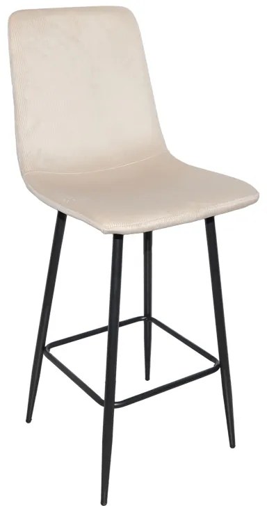 Σκαμπό μπαρ Grato pakoworld ύφασμα μπεζ-πόδι μαύρο μεταλλικό 43.5x55x114εκ