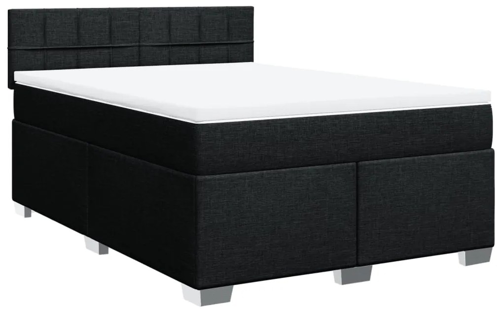 ΚΡΕΒΑΤΙ BOXSPRING ΜΕ ΣΤΡΩΜΑ ΜΑΥΡΟ 140X190 ΕΚ. ΥΦΑΣΜΑΤΙΝΟ 3288185