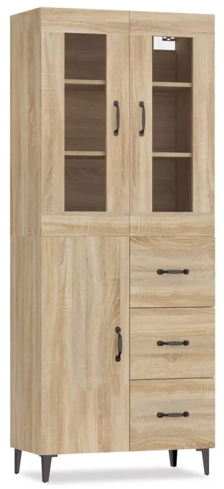 vidaXL Ντουλάπι Sonoma δρυς 69,5 x 34 x 180 εκ. από Επεξεργασμένο Ξύλο