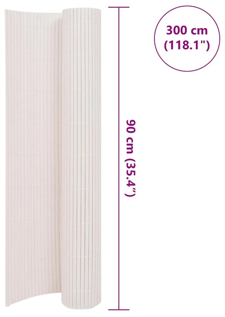 vidaXL Περίφραξη Κήπου Διπλής Όψης Λευκή 90 x 300 εκ.