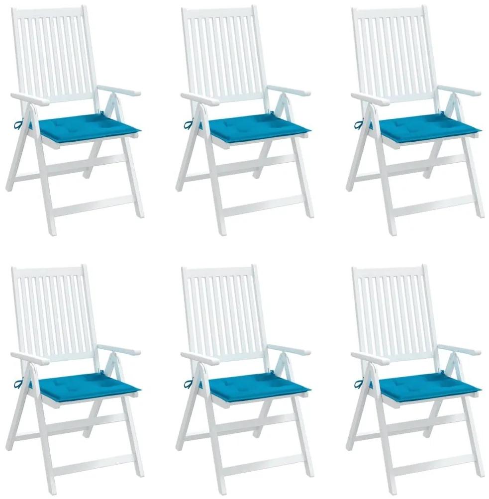 Μαξιλάρια Καρέκλας Κήπου 2 τεμ. Μπλε 40x40x3 εκ. Υφασμάτινα - Μπλε