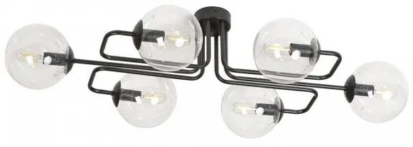 Φωτιστικό Οροφής 6xE14 Ατσάλι και Γυαλί BRENDI Made in Poland Emibig 831/6A Διάφανο