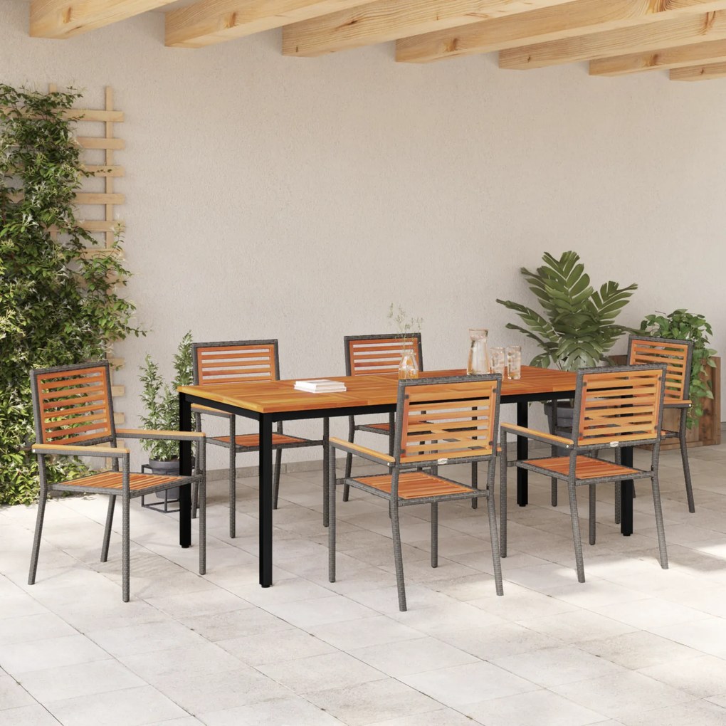vidaXL 7 pcs Γκρι, Καφέ 200 x 100 x 75 cm