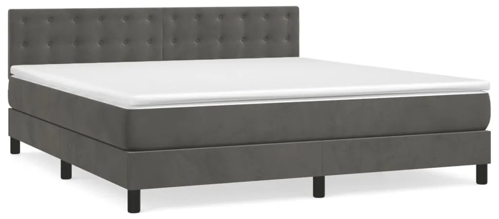 ΚΡΕΒΑΤΙ BOXSPRING ΜΕ ΣΤΡΩΜΑ ΣΚΟΥΡΟ ΓΚΡΙ 160X200 ΕΚ. ΒΕΛΟΥΔΙΝΟ 3141552