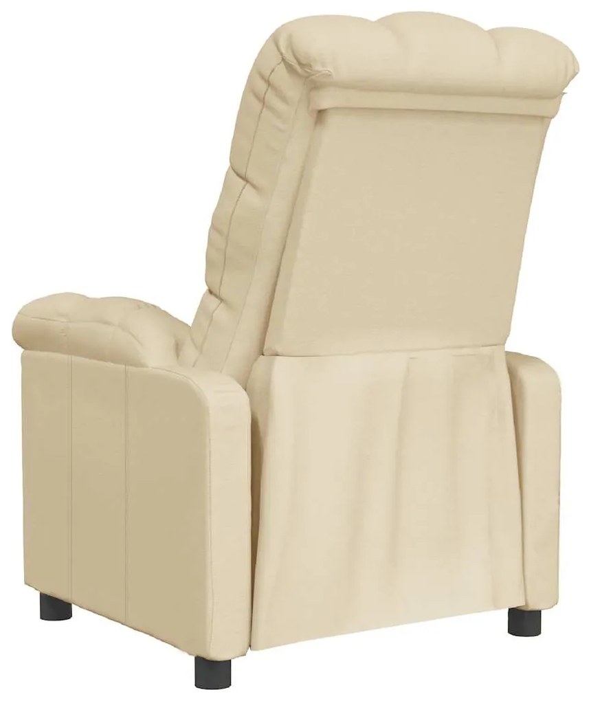 vidaXL Πολυθρόνα Ανακλινόμενη Κρεμ Υφασμάτινη