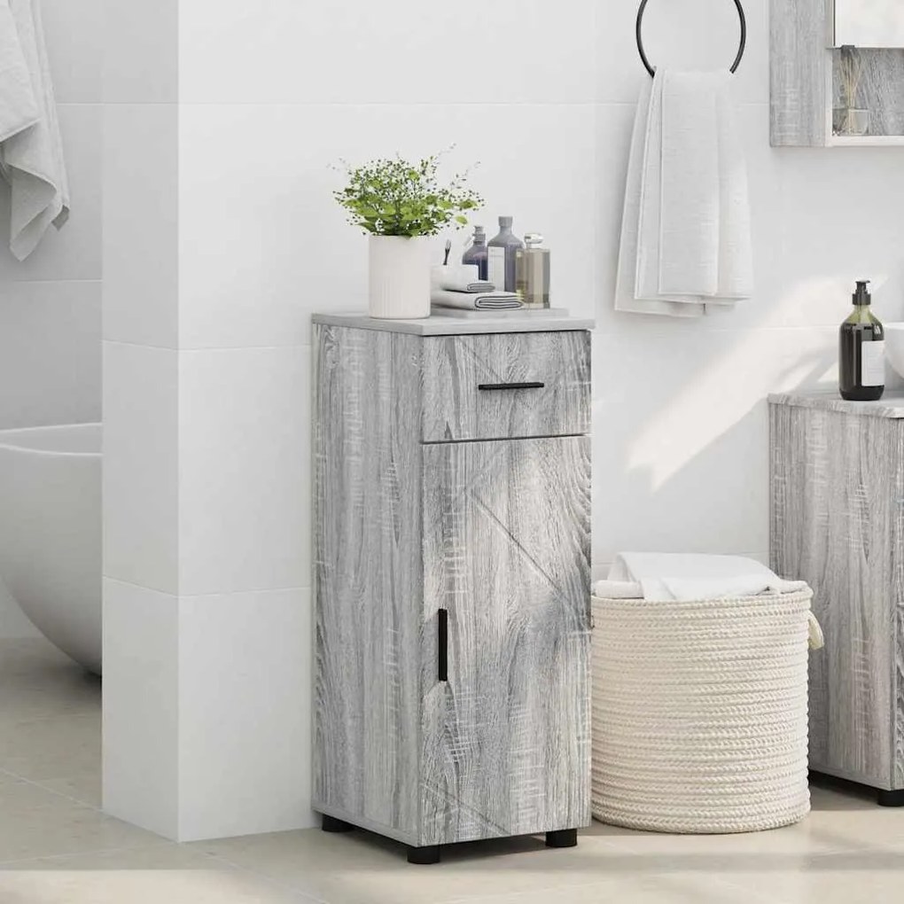 vidaXL Ντουλάπι Μπάνιου Γκρι sonoma 30 x 35 x 80 εκ Επεξεργασμένο ξύλο