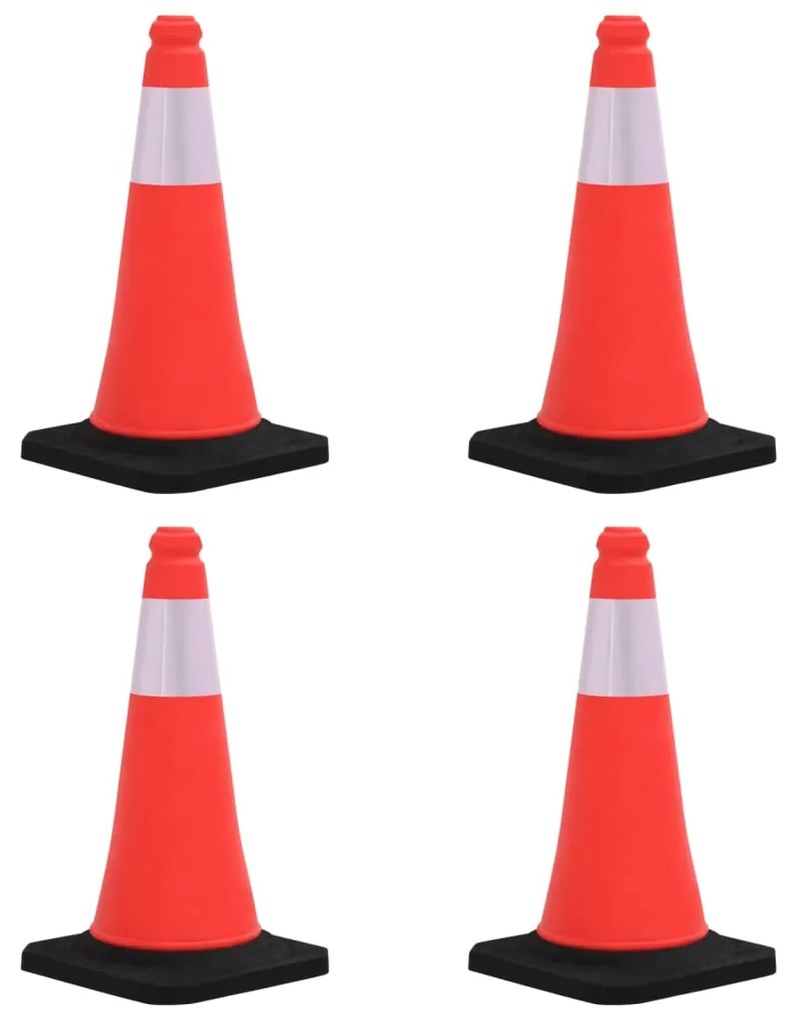 vidaXL Κώνοι Σήμανσης Ανακλαστικοί με Βαριά Βάση 4 τεμ. 50 εκ.