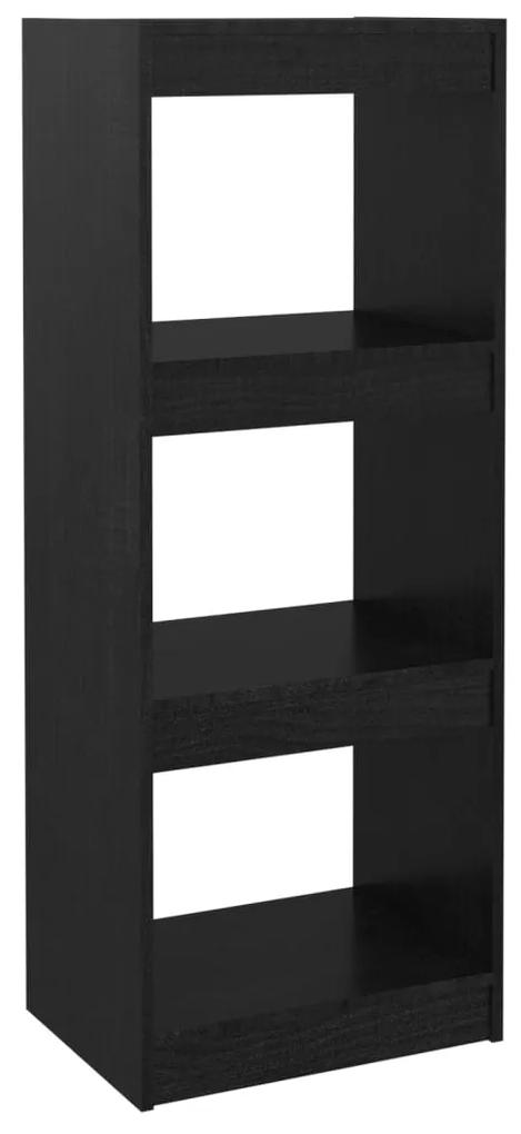 vidaXL Βιβλιοθήκη/Διαχωριστικό Χώρου Μαύρο 40x30x103,5 εκ. Ξύλο Πεύκου