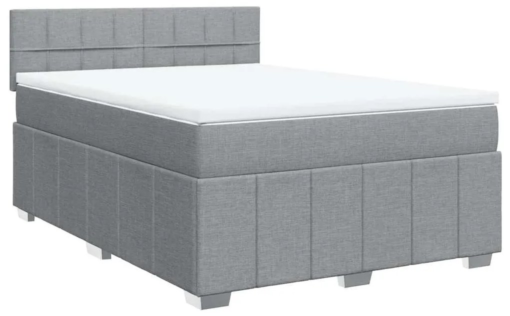 ΚΡΕΒΑΤΙ BOXSPRING ΜΕ ΣΤΡΩΜΑ ΑΝΟΙΧΤΟ ΓΚΡΙ 140X190 ΕΚ. ΥΦΑΣΜΑΤΙΝΟ 3287063