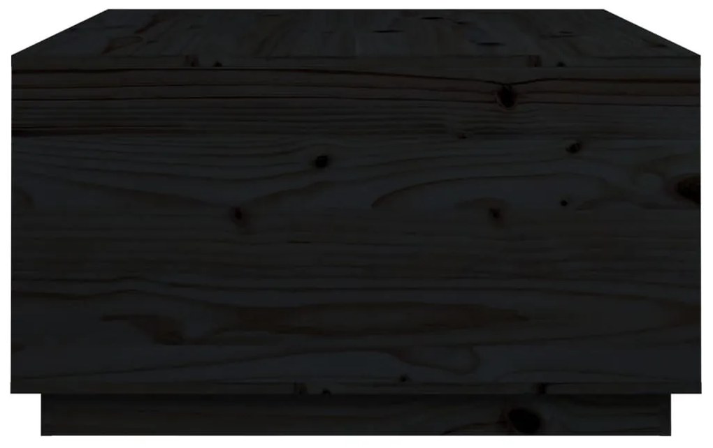 Τραπεζάκι Σαλονιού Μαύρο 80x80x45 εκ. από Μασίφ Ξύλο Πεύκου - Μαύρο