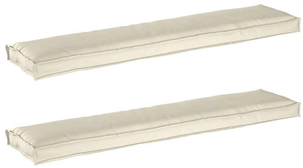 vidaXL Μαξιλάρια Παλέτας για Παγκάκι 2 τμχ Κρεμ 180x40x8 εκ. Ύφασμα Oxford