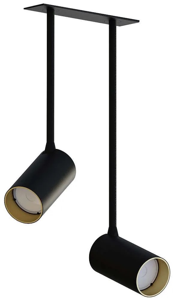 Φωτιστικό Οροφής - Σποτ Mono Surface Long 7682 2xGU10 10W Black-Gold Nowodvorski Metal, Plastic