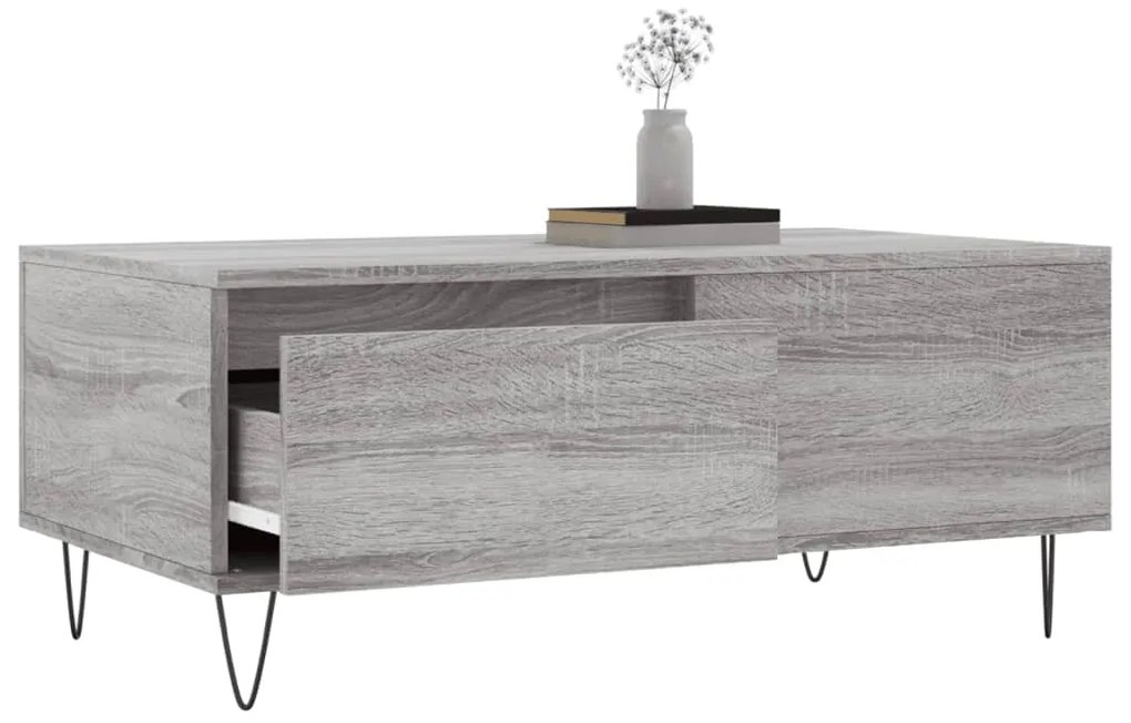 vidaXL Τραπεζάκι Σαλονιού Γκρι Sonoma 90x50x36,5εκ. Επεξεργασμένο Ξύλο