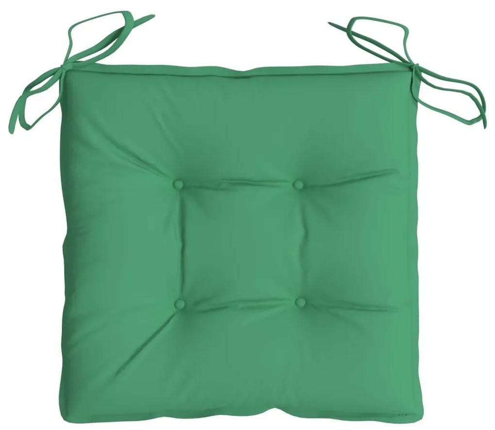 Μαξιλάρια Καρέκλας 4 τεμ. Πράσινα 40 x 40 x 7 εκ. Υφασμάτινα - Πράσινο