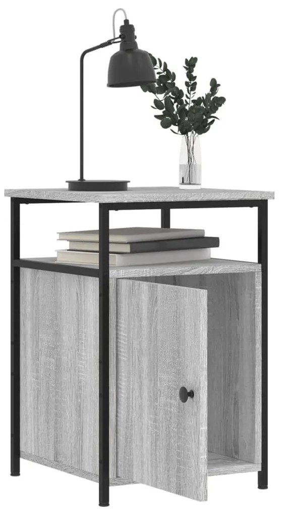 vidaXL Κομοδίνα 2 τεμ. Γκρι Sonoma 40x42x60εκ. από Επεξεργασμένο Ξύλο