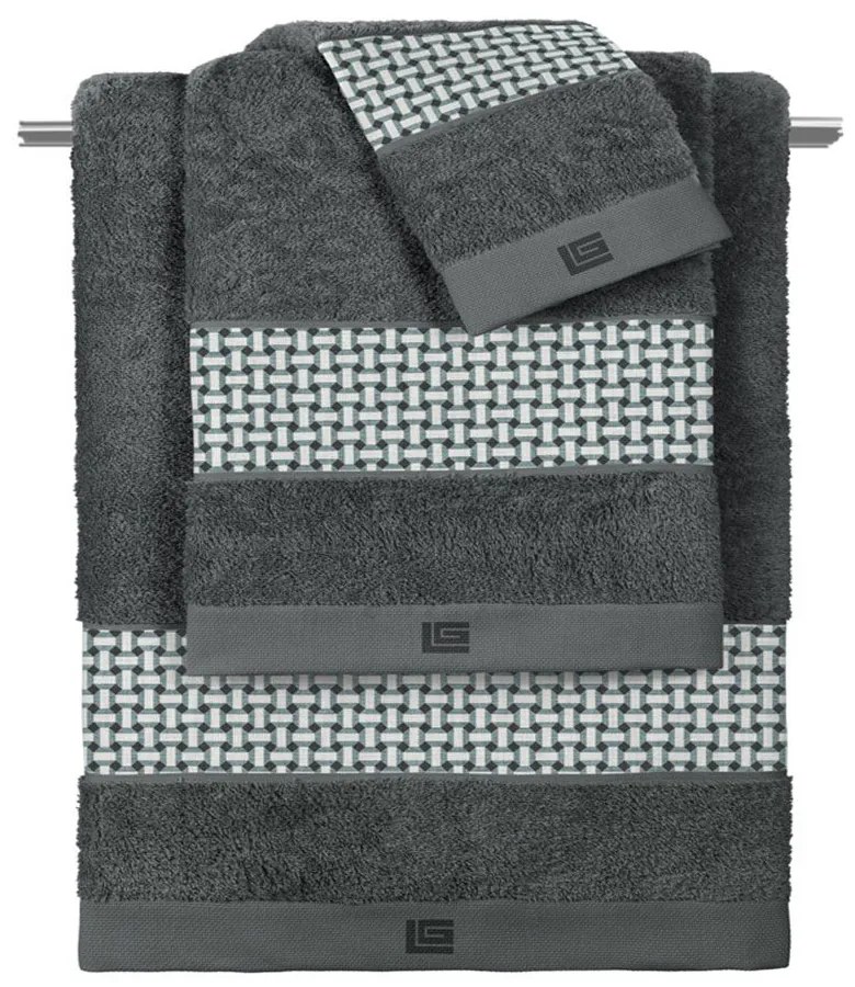 Πετσέτες Buddha (Σετ 3τμχ) Cement-Anthracite Guy Laroche Towels Set 70x140cm 100% Βαμβάκι