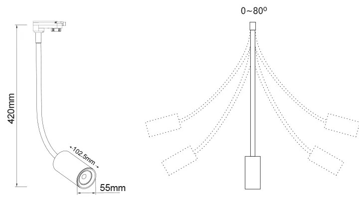 BLACK LED TRACK LIGHT 10W 4000K 4WIRES 24° 900LM 230V Ra80 - OLIV1040B4 - 4000K - OLIV1040B4