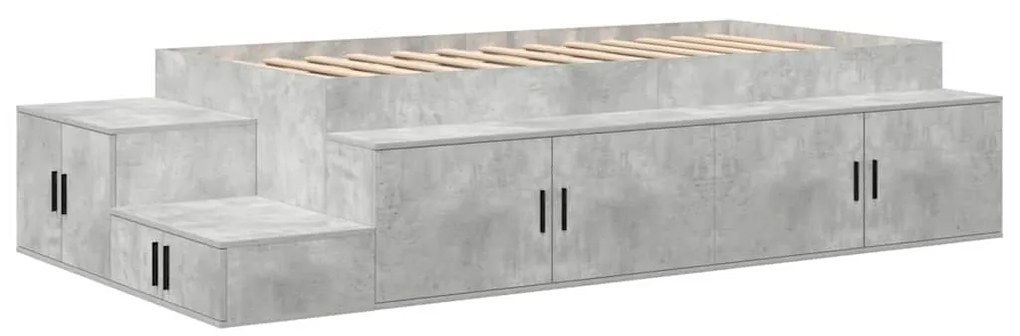 vidaXL Κρεβάτι Αποθήκευσης Γκρι Σκυρόδεμα 100x200 εκ.