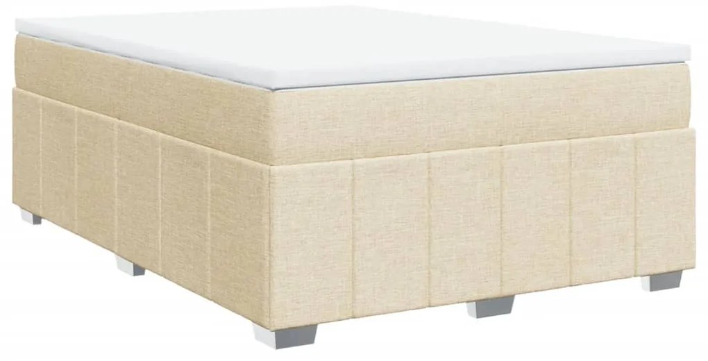 vidaXL Κρεβάτι Boxspring με Στρώμα Κρεμ 160x200 εκ. Υφασμάτινο