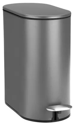 Estia Χαρτοδοχείο - Κάδος Μπάνιου Soft Close Slim Oval 5lt Ματ Γκρι 02-21931