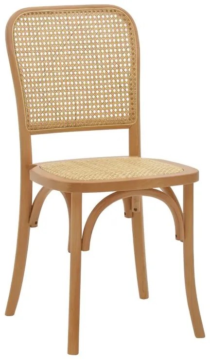 Καρέκλα Kalliope φυσικό ξύλο οξιάς-φυσικό rattan 45x50x89εκ 45x50x89 εκ.