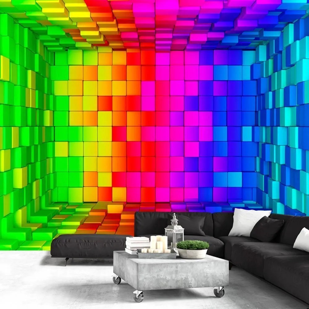 Αυτοκόλλητη φωτοταπετσαρία - Rainbow Cube - 294x210