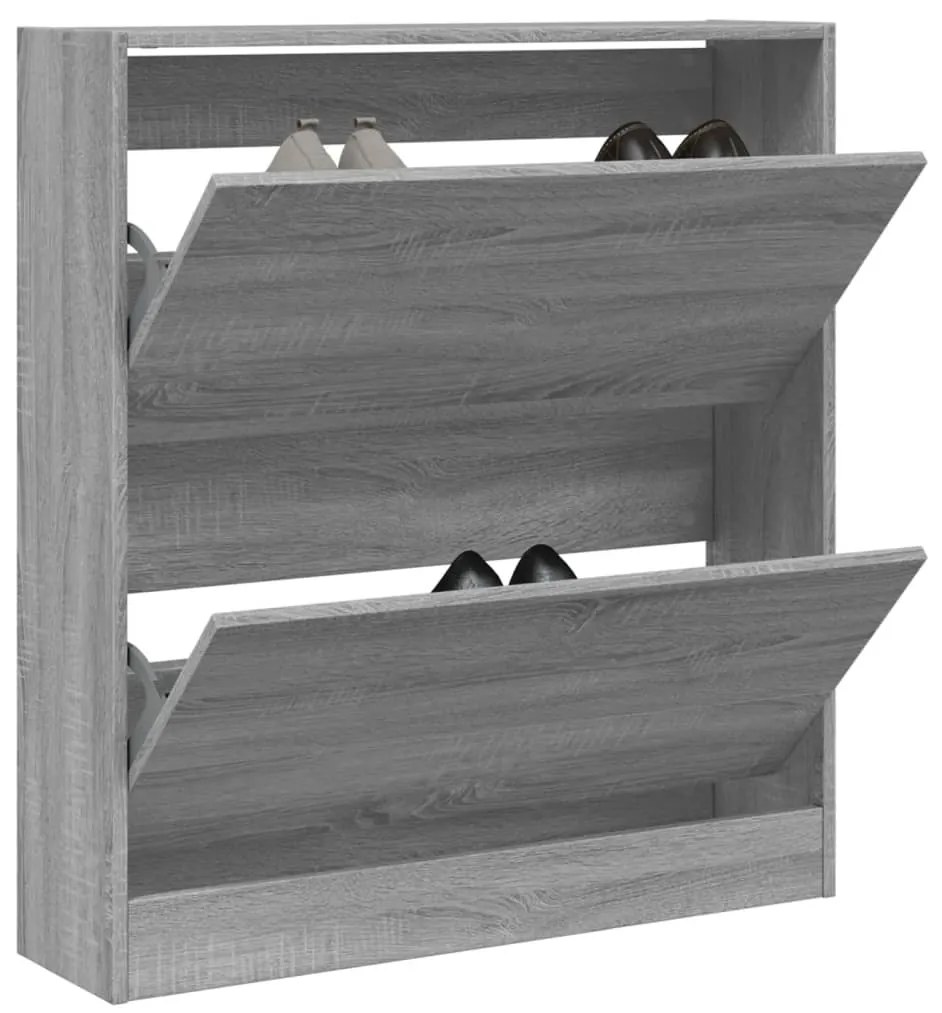 vidaXL Παπουτσοθήκη Γκρι Sonoma 80x21x87,5 εκ. από Επεξεργ. Ξύλο