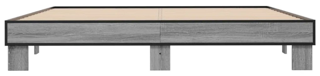 vidaXL Πλαίσιο Κρεβατιού Γκρι Sonoma 180x200 εκ. Επεξ. Ξύλο &amp; Μέταλλο