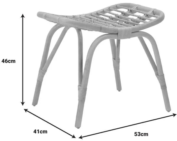 Σκαμπό Vrebor rattan pe σε φυσική απόχρωση 53x41x46εκ 53x41x46 εκ.