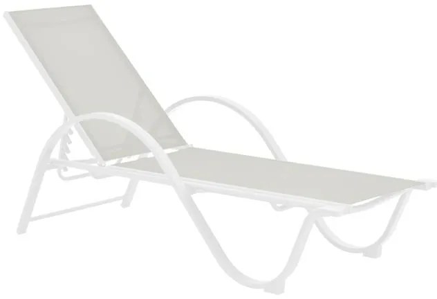 Ξαπλώστρα με μπράτσα Attain αλουμίνοο και textilene σε λευκή απόχρωση 200x62x35εκ 191x64x32 εκ.