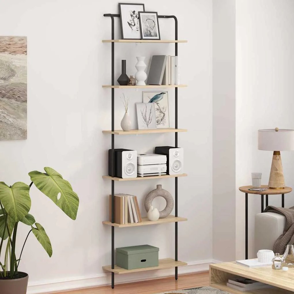 vidaXL Ράφι Βιβλίων Sonoma Δρυς 60 x 24 x 203 εκ Επεξεργασμένο ξύλο