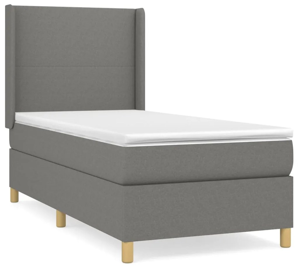 ΚΡΕΒΑΤΙ BOXSPRING ΜΕ ΣΤΡΩΜΑ ΣΚΟΥΡΟ ΓΚΡΙ 90X200 ΕΚ. ΥΦΑΣΜΑΤΙΝΟ 3131802