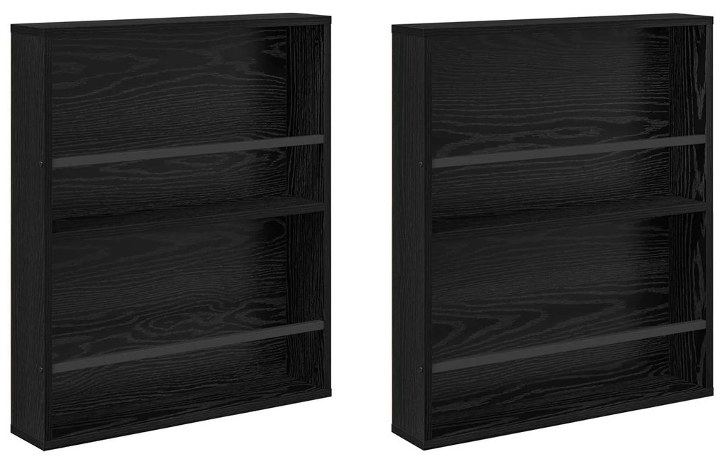 vidaXL Ράφι Περιοδικών με ράφι 2 pcs Μαύρη Οξυά 60 x 12 x 70 εκ