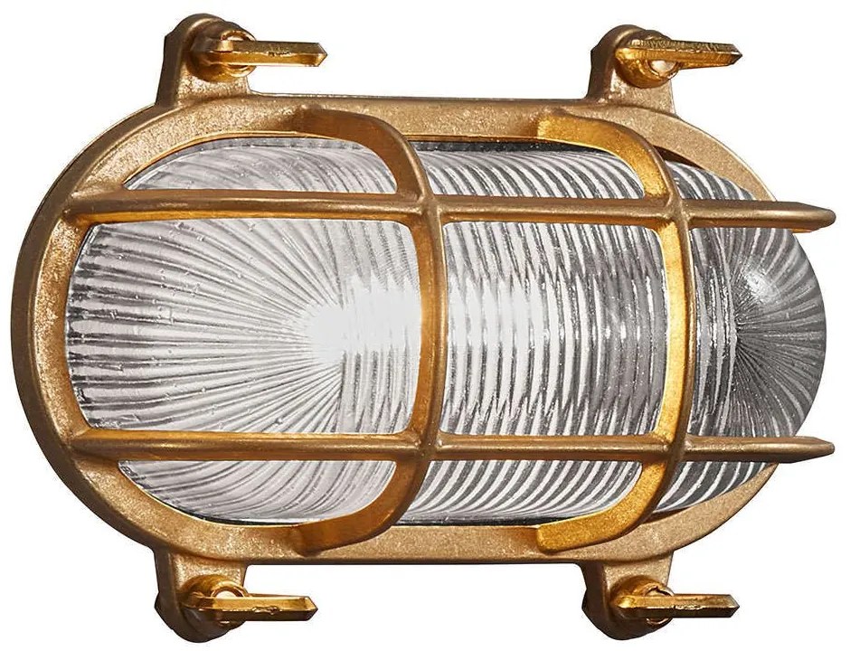Φωτιστικό Τοίχου Helford 49031035 19x12,5cm 1xE27 12,5W IP64 Brass Nordlux Brass,Glass