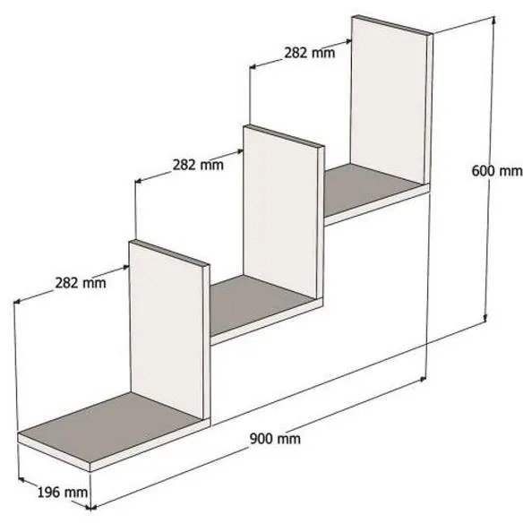 Ραφιέρα τοίχου Mauer καρυδί 90x19,6x60 εκ. 90x19.6x60 εκ.
